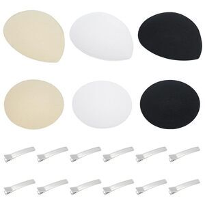 7859 18 Pcs Teardrop Round Fascinator Hat Base 3.9x3.9x0.1 Inch Eva Cloth